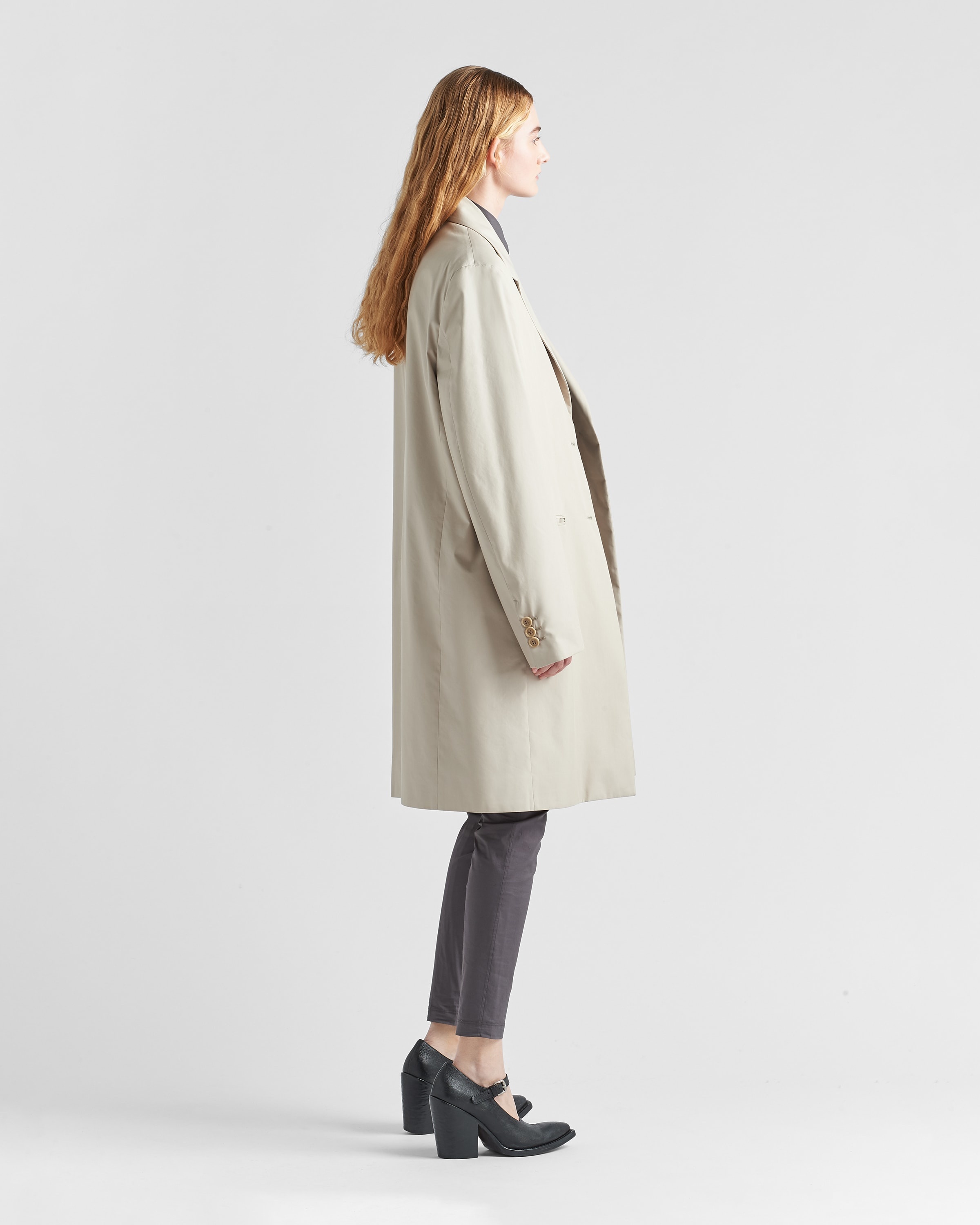 Single-breasted Panama cotton coat - 4