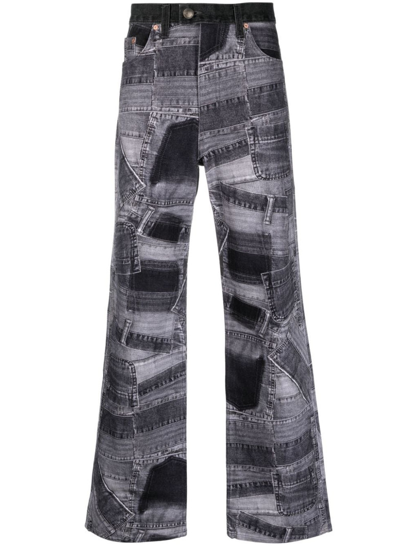 patchwork wide-leg jeans 1