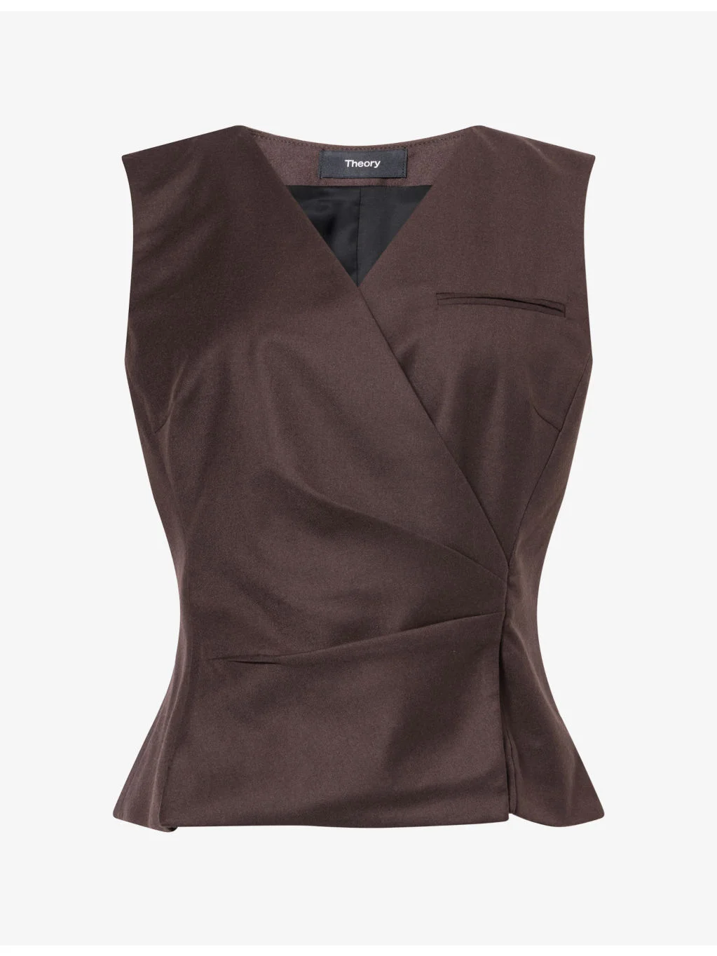 Tailored Wrap Pleat Wool Vest - 1