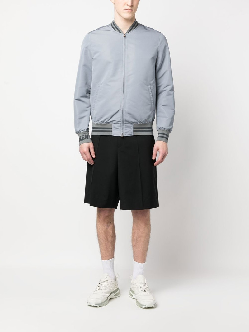 Alexander McQueen logo-print silk bomber jacket outlook