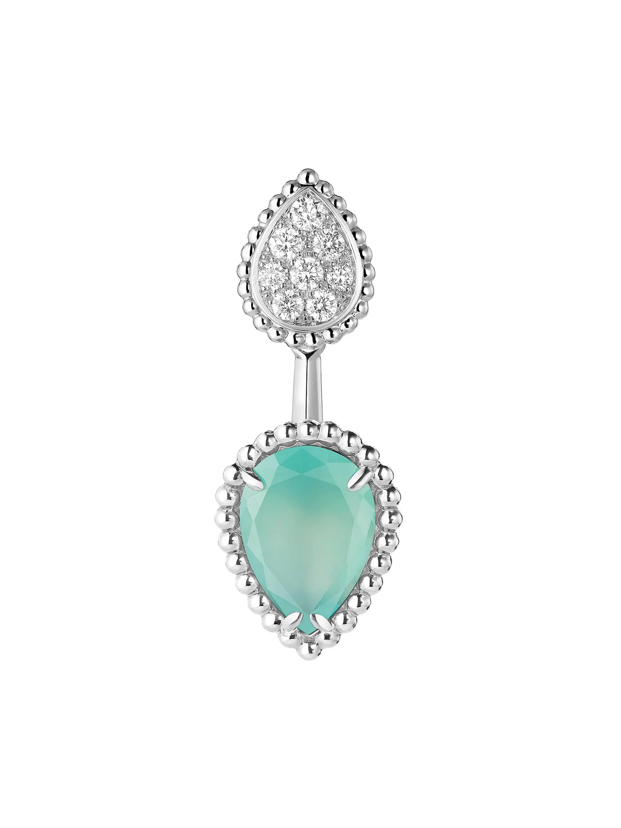 Women's Serpent Bohème 18K White Gold, Aquaprase & 0.16 TCW Diamond Single Ear Jacket - White Gold - 1