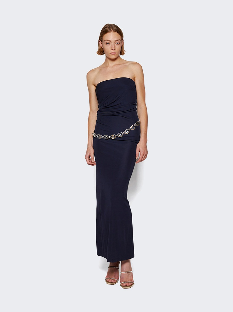 CHRISTOPHER ESBER Strapless Ruche Chain Dress Navy outlook