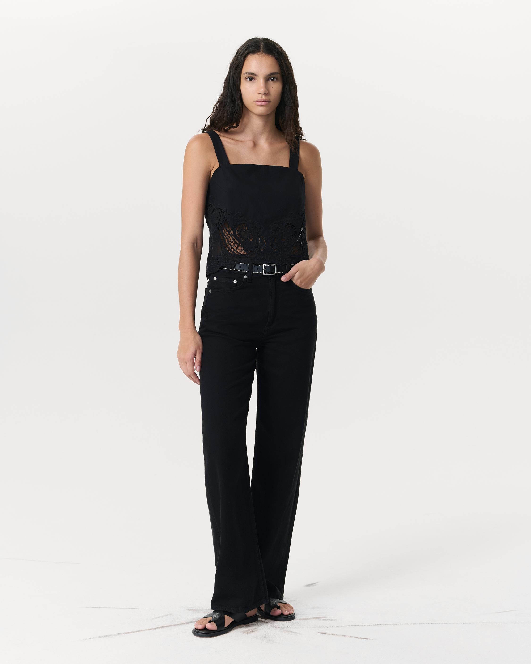 Clem Lace-Trim Poplin Tank Top - 4
