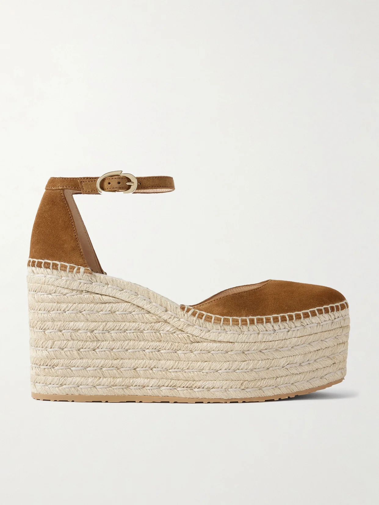 Suede Espadrille Platform Sandals - 1