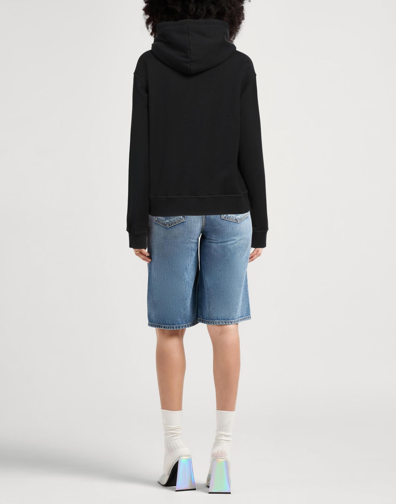 Black Women's Hooded Sweatshirt - 3