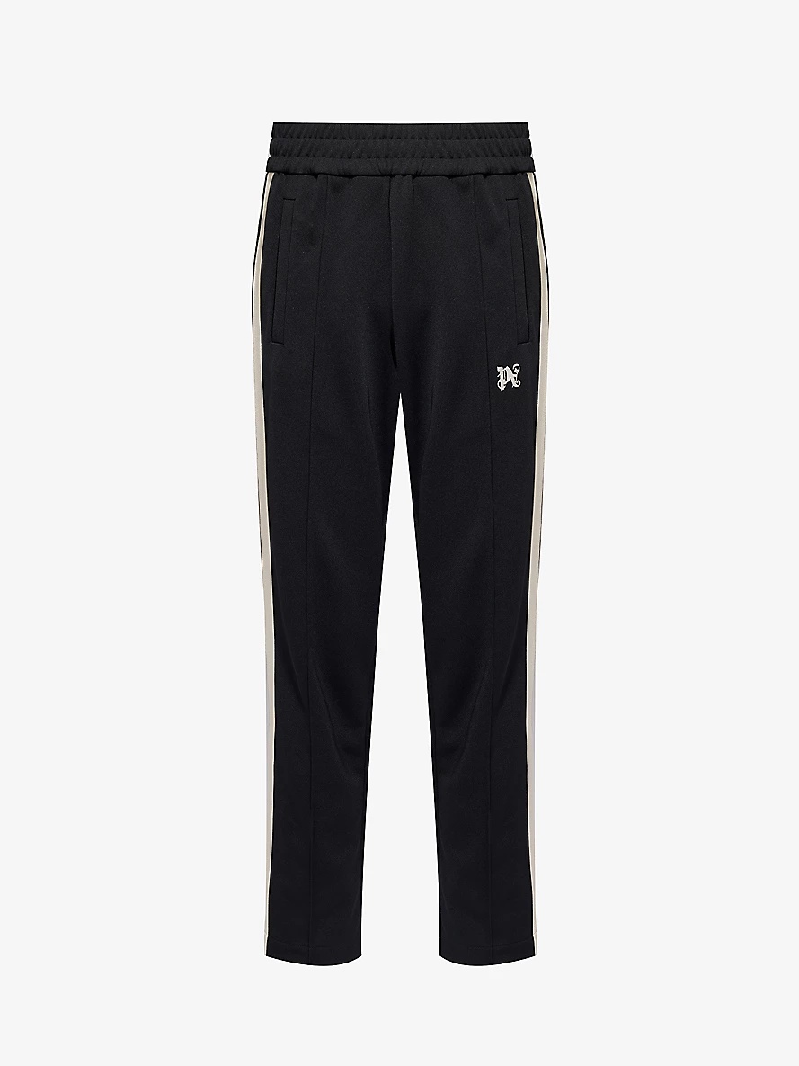 Monogram brand-patch straight-leg woven track trousers - 1