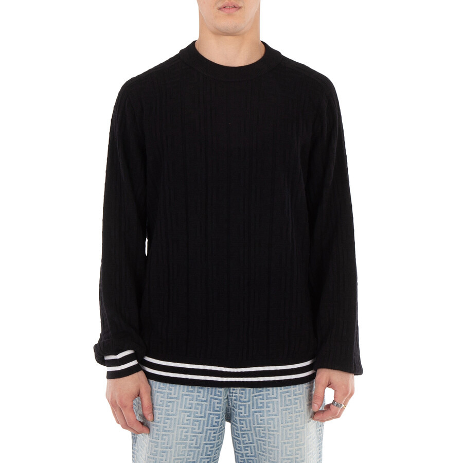 Balmain Patterned-Jacquard Merino Jumper - 3