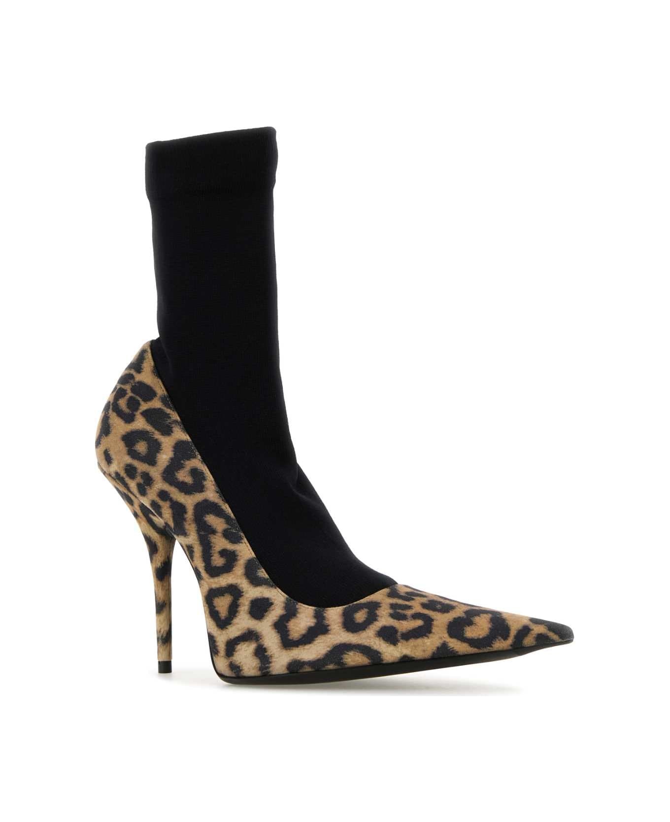 Printed Suede Avenue Sock Pumps - 2