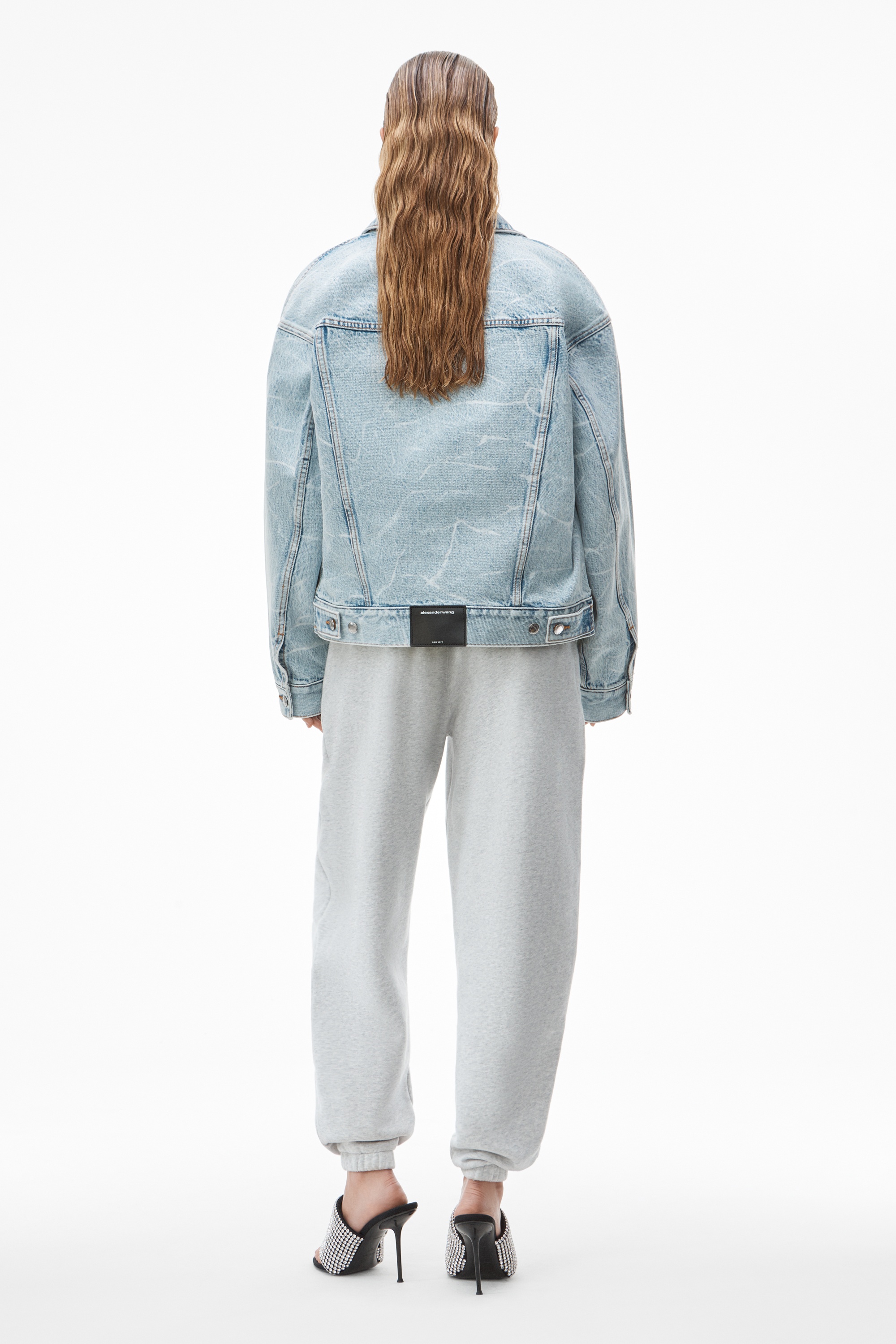 OVERSIZE JACKET IN CRINKLE DENIM - 5