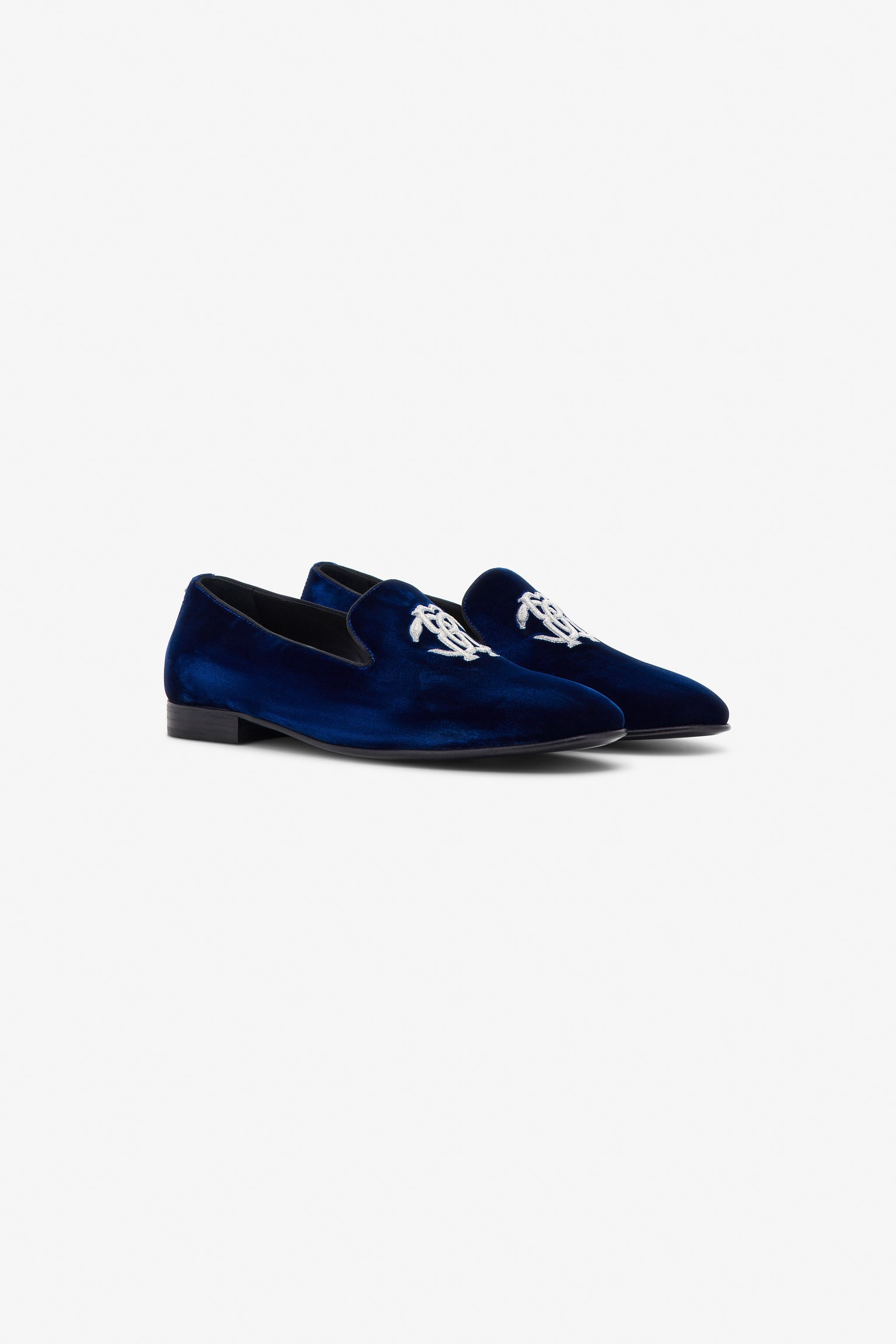 Velvet loafers with Monogram Mirror Snake - 2