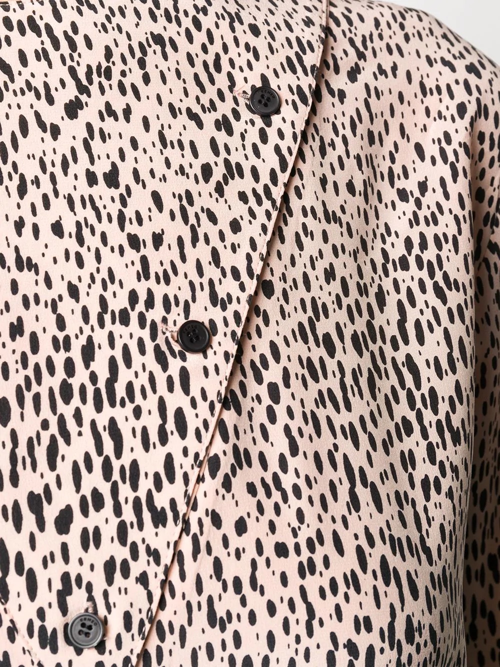 dot print button-detail blouse - 5