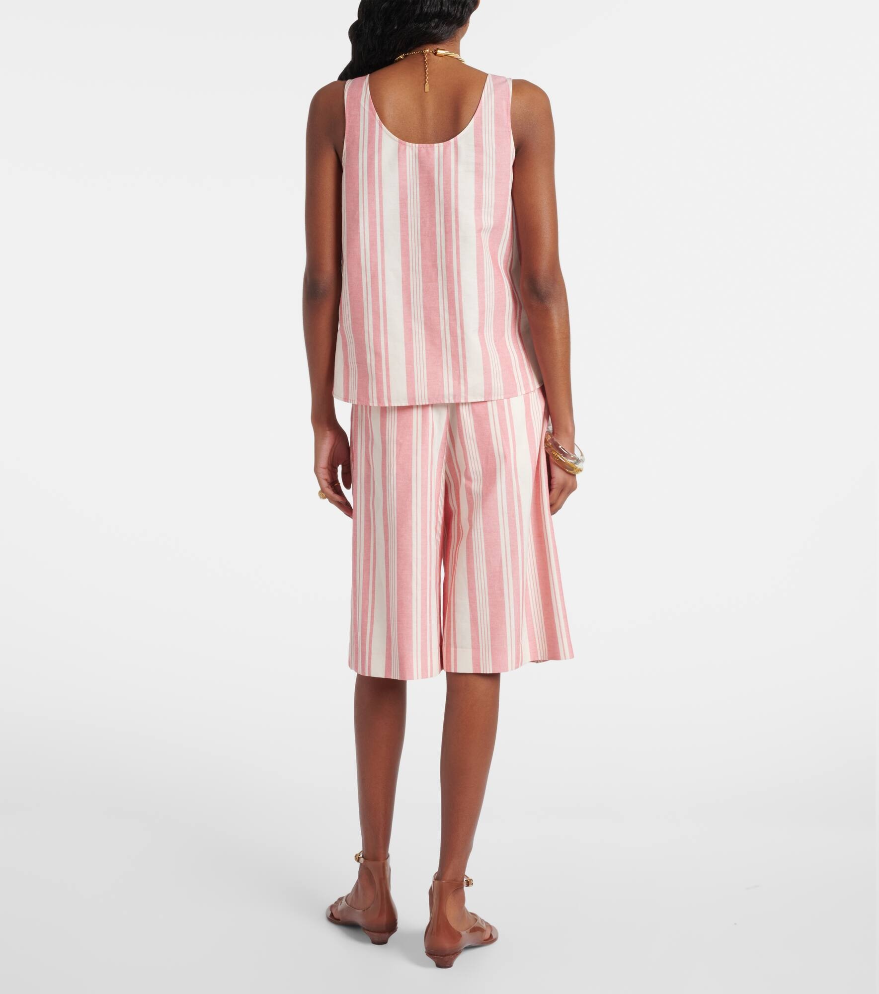 Logo striped cotton top - 3