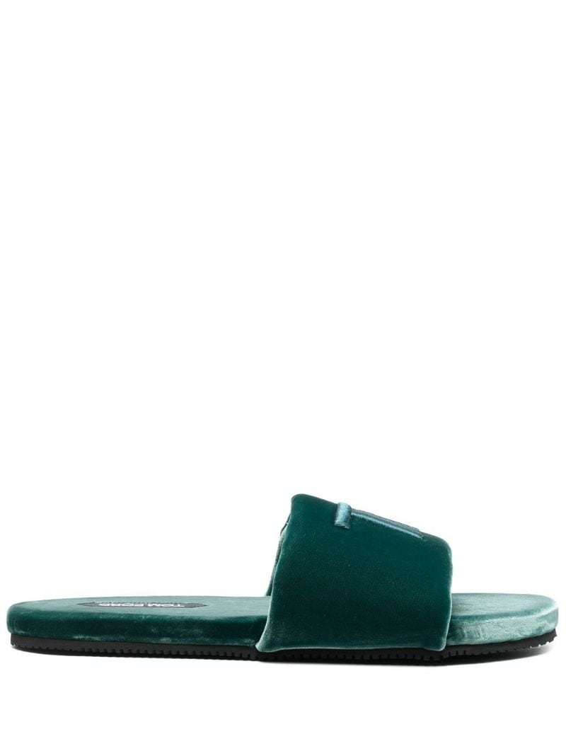 monogram velvet sandals - 1