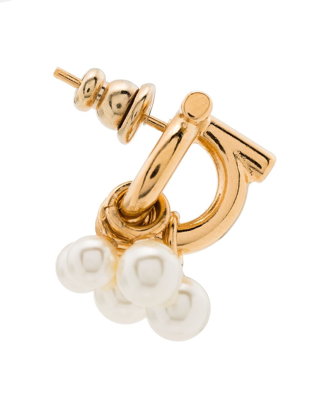 Gancini pearl-embellished stud earrings - 3
