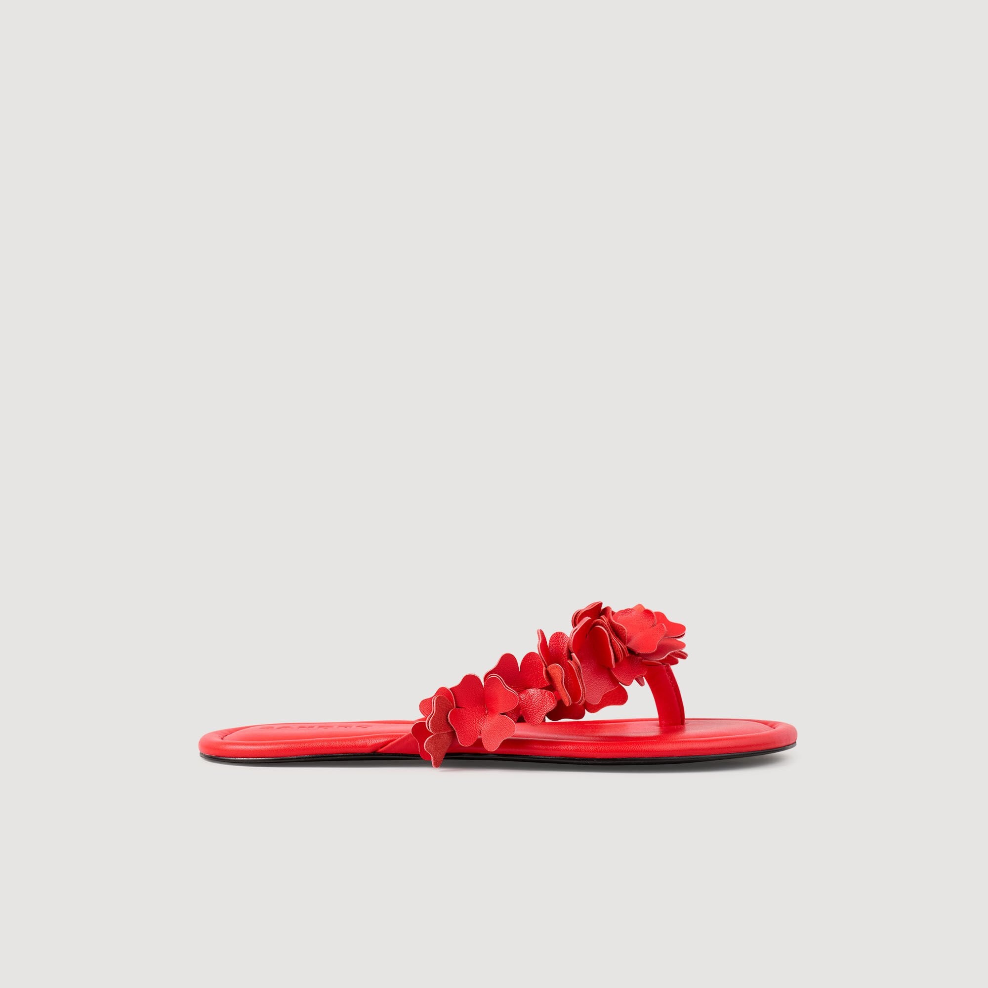 FLORAL LEATHER SANDALS - 5