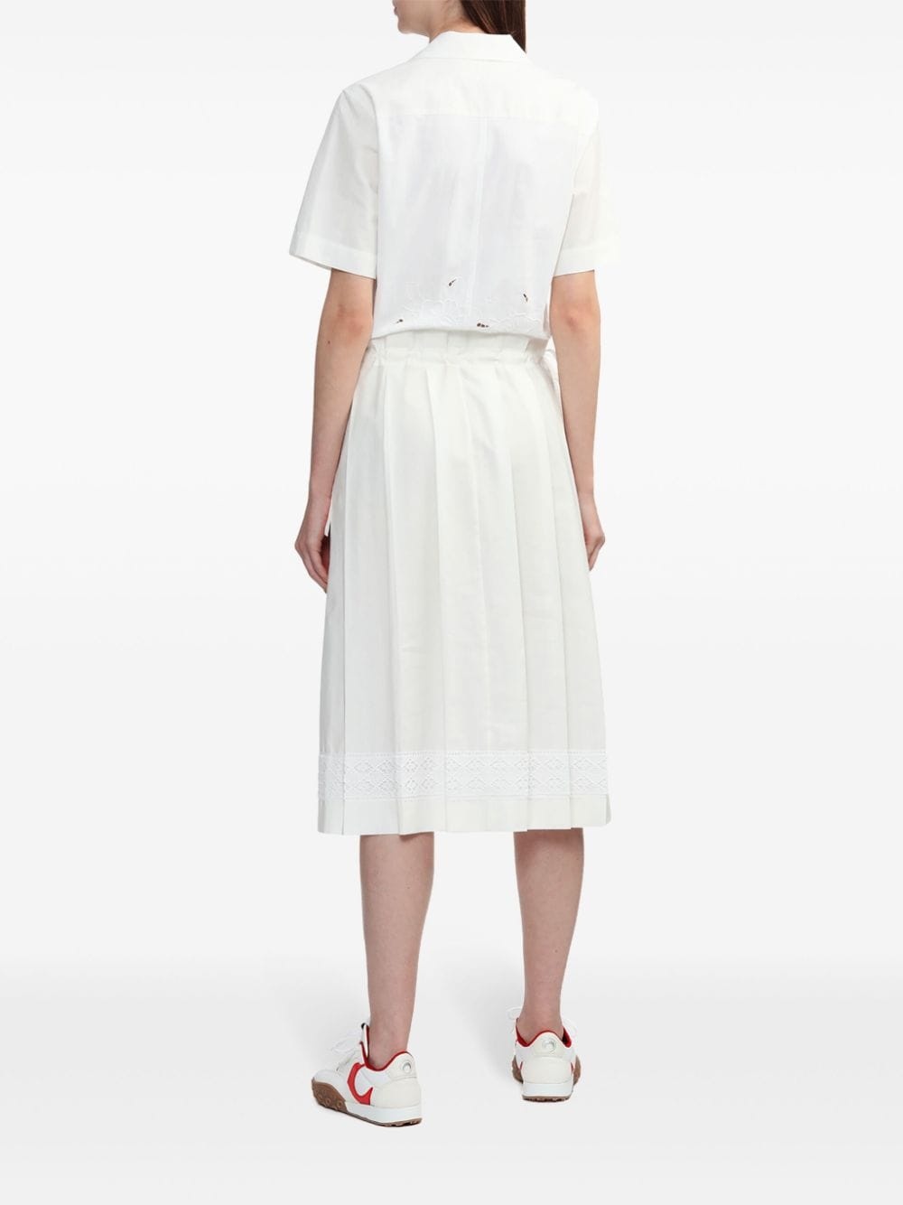 embroidered cotton midi dress - 4