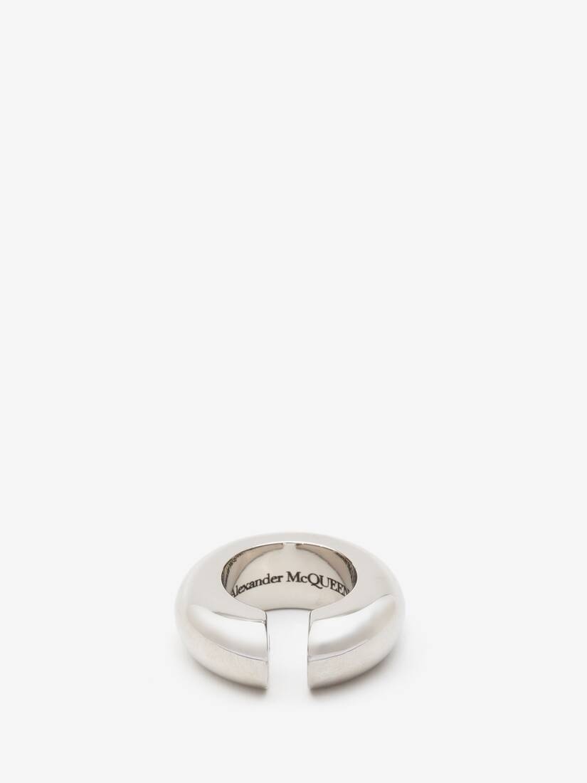Women's Chunky Single Hoop Ear Cuff in Antique Silver - 3