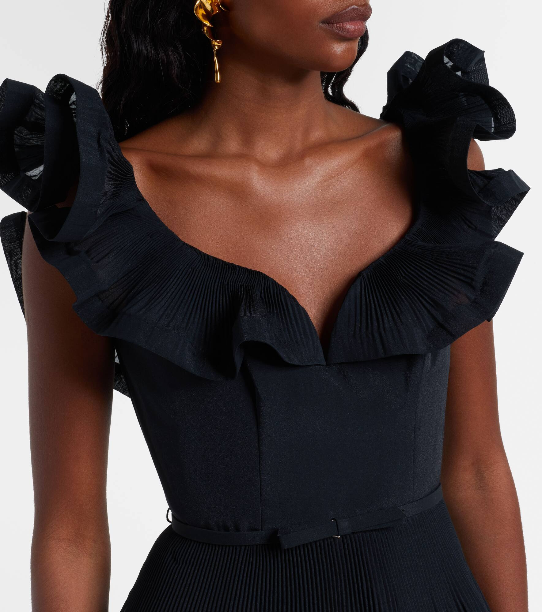 Pleated ruffled minidress - 4