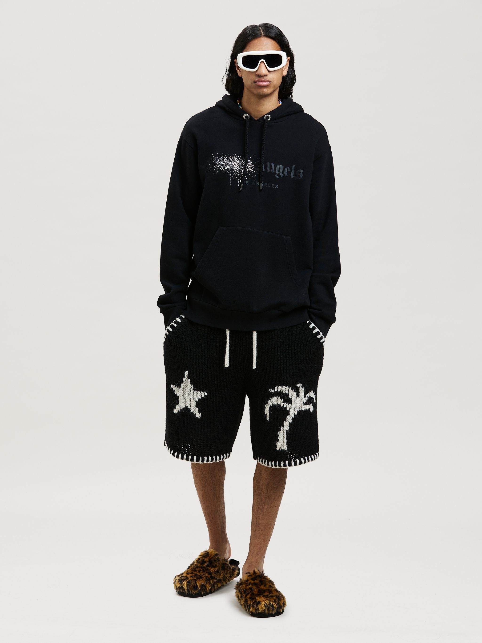 Palm Angels RHINESTONE SPRAYED HOODIE | REVERSIBLE