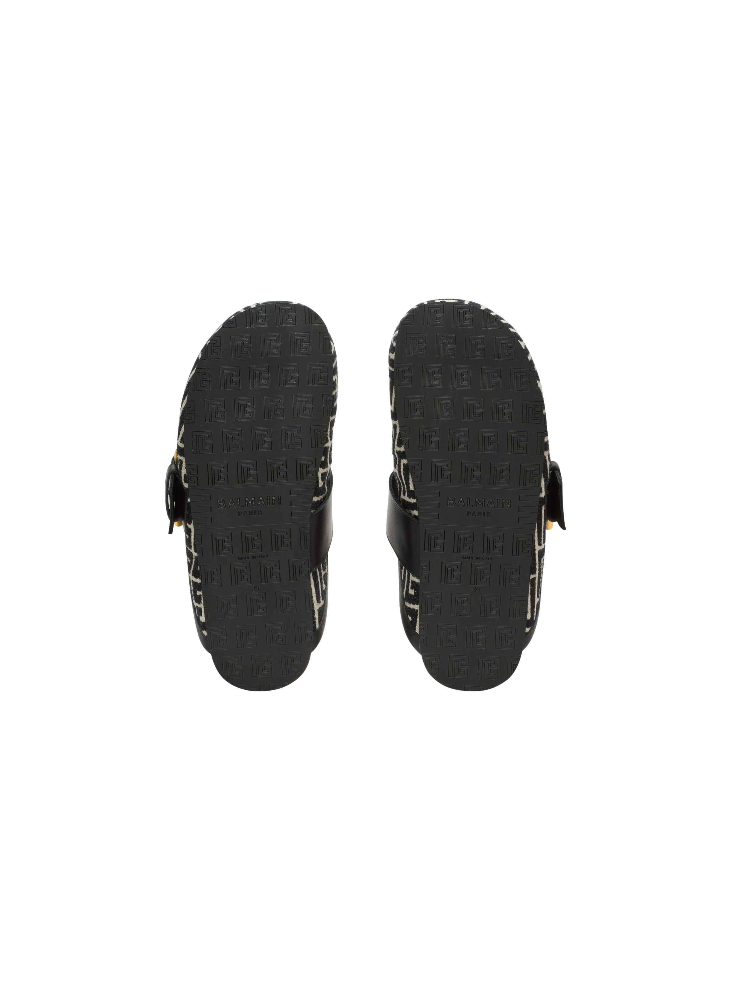 Anthem mules in jacquard canvas with PB monogram - 4