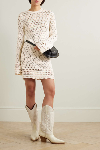FRAME + NET SUSTAIN crocheted organic cotton and silk-blend mini dress outlook