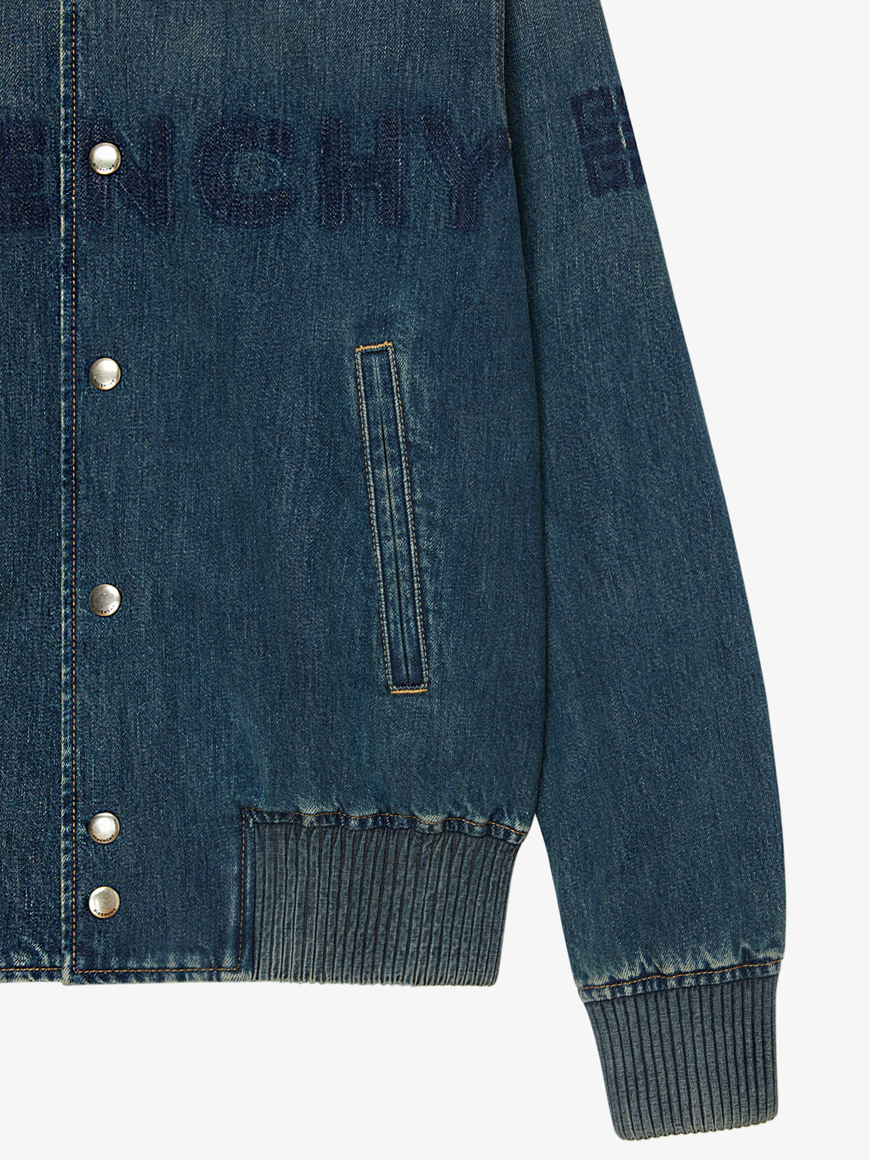 DESTROYED VARSITY JACKET IN DENIM - 2