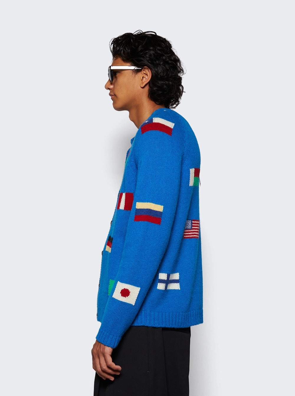Round The World Cardigan Blue - 4