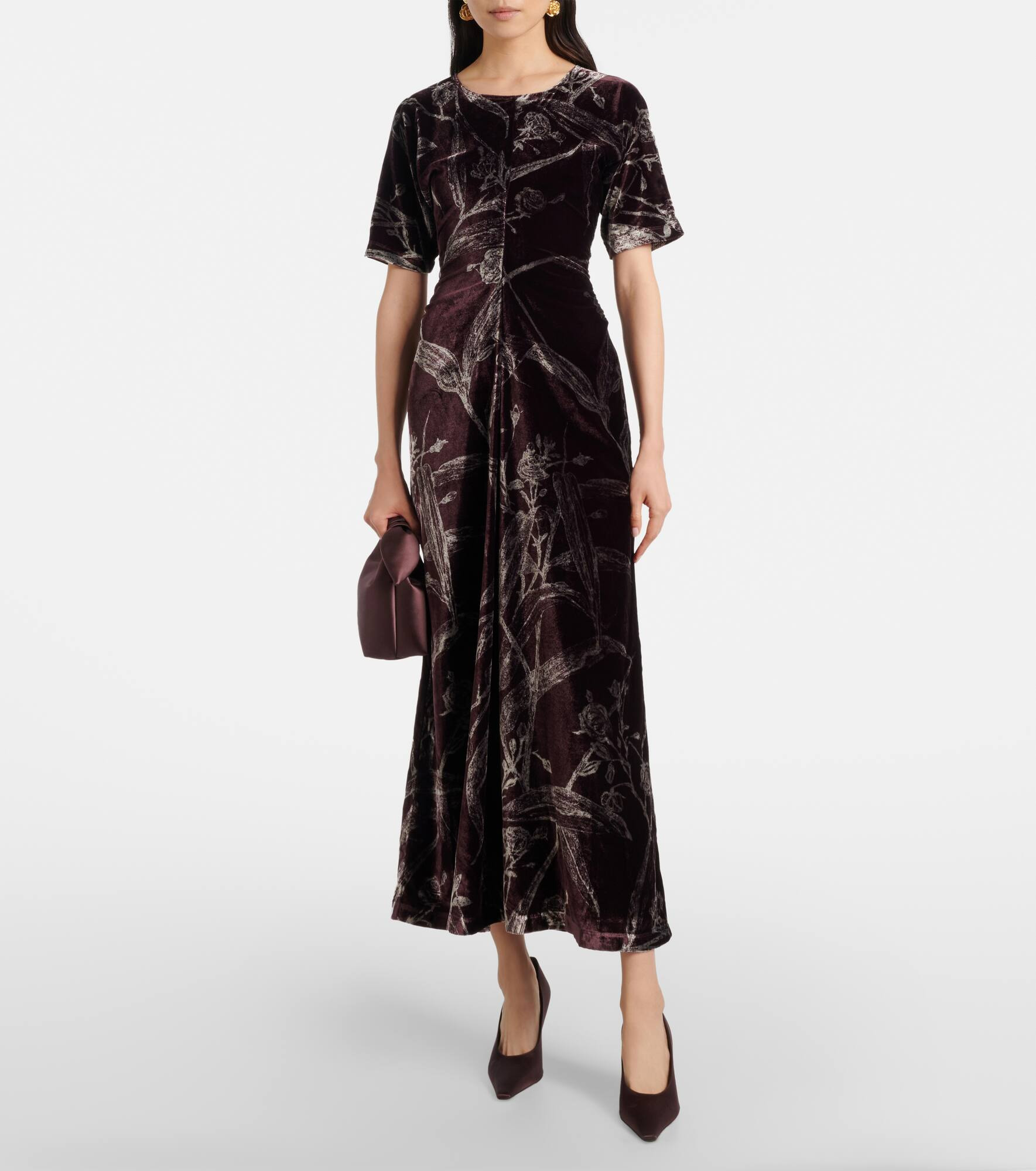 Angelica printed satin midi dress - 2
