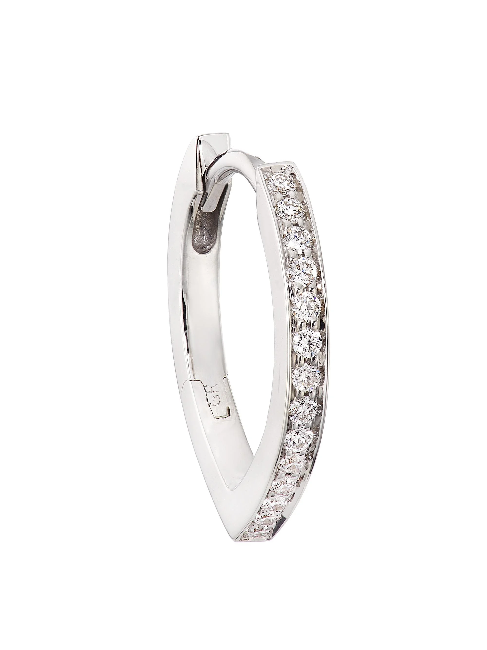 Women's Antifer 18K White Gold & Diamond Single Hoop Earring - White Gold - 1