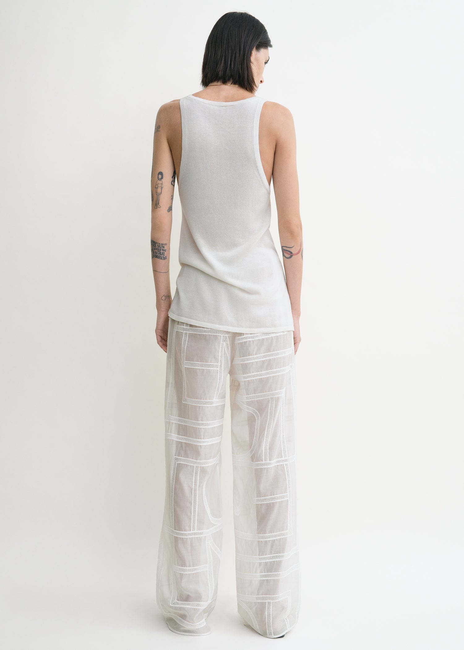 Monogram crochet pj bottoms white - 4