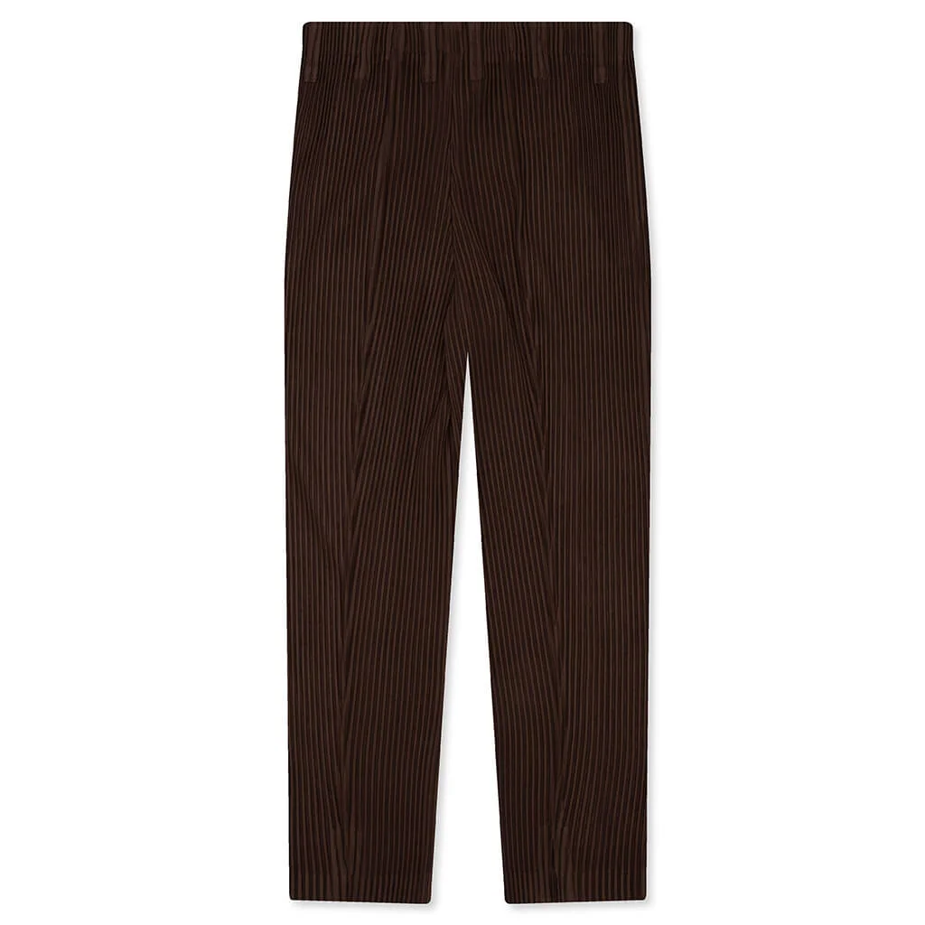 TAILORED PLEATS 1 PANTS - SHADOW BROWN - 1