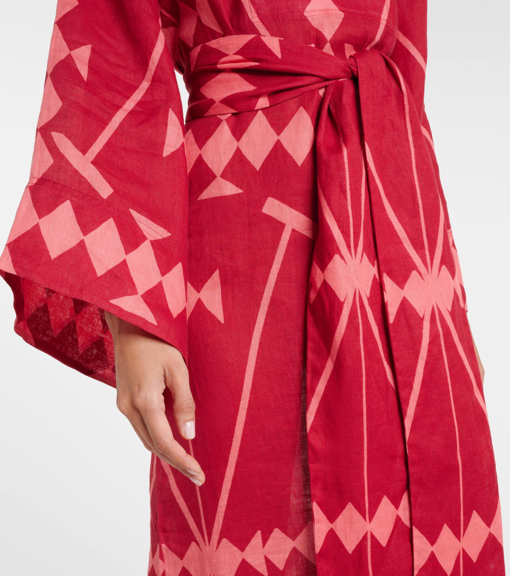 Printed linen maxi dress - 5
