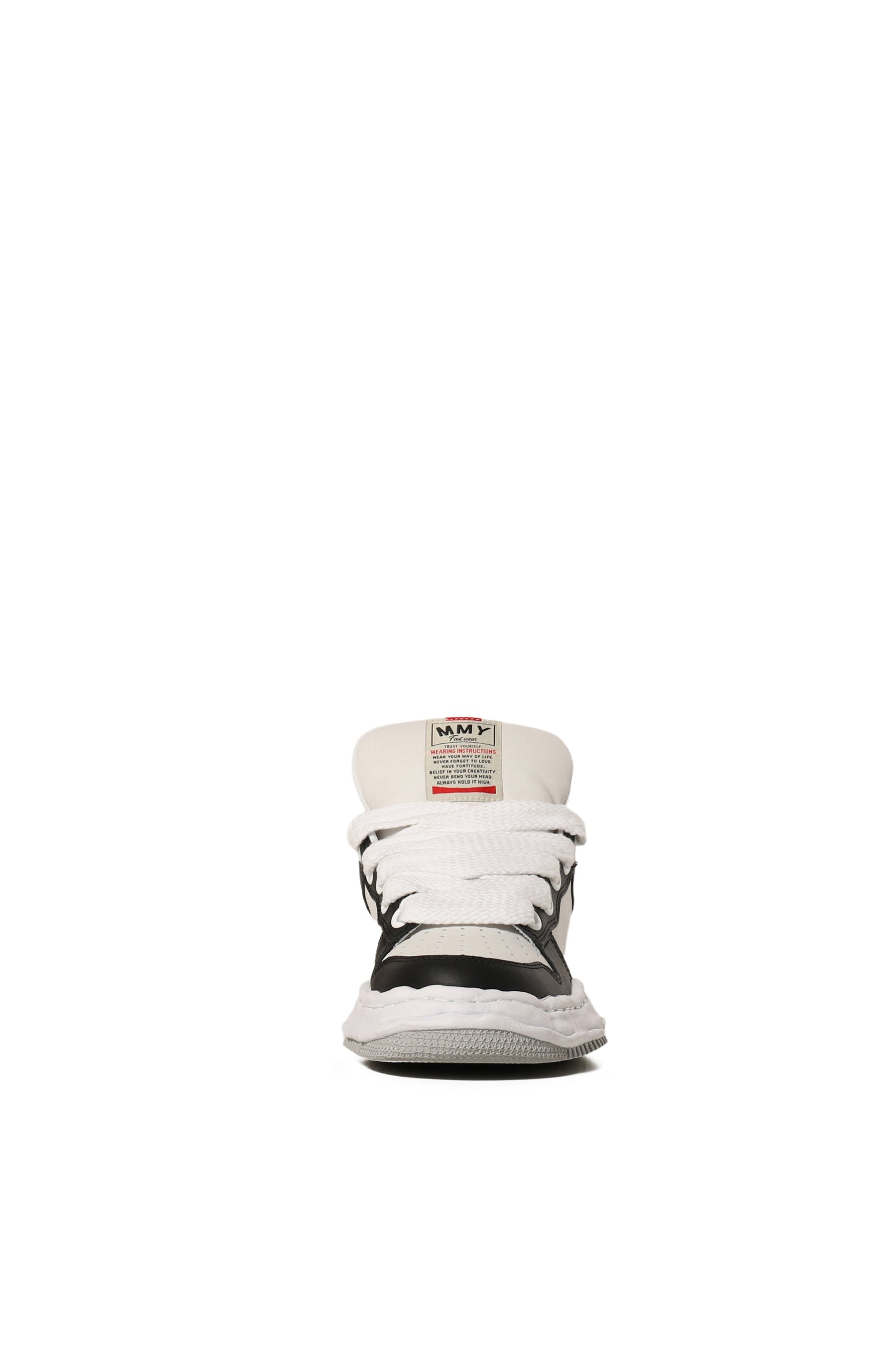 WAYNE LOW LEATHER PUFFER / BLK WHT - 3