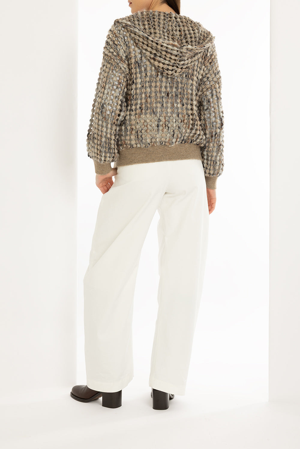Embroidered Balloon Net Cardigan - 4