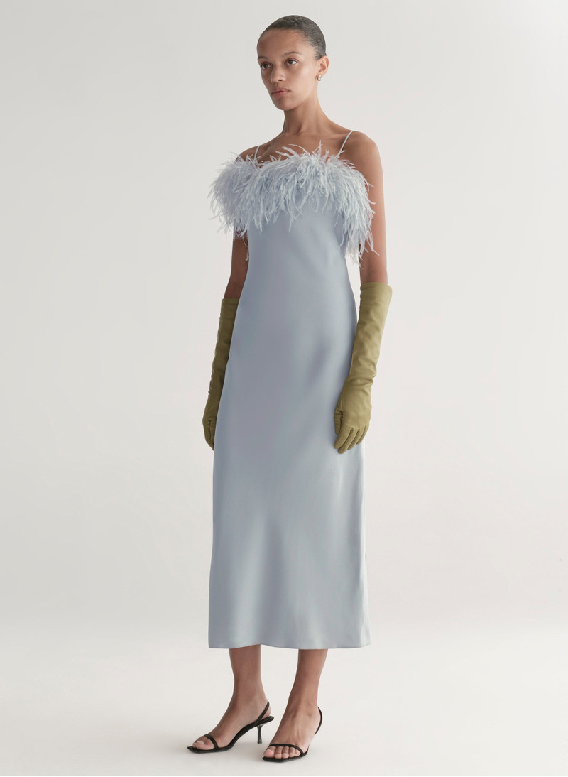 Odette Feather Trimmed Midi Dress 5