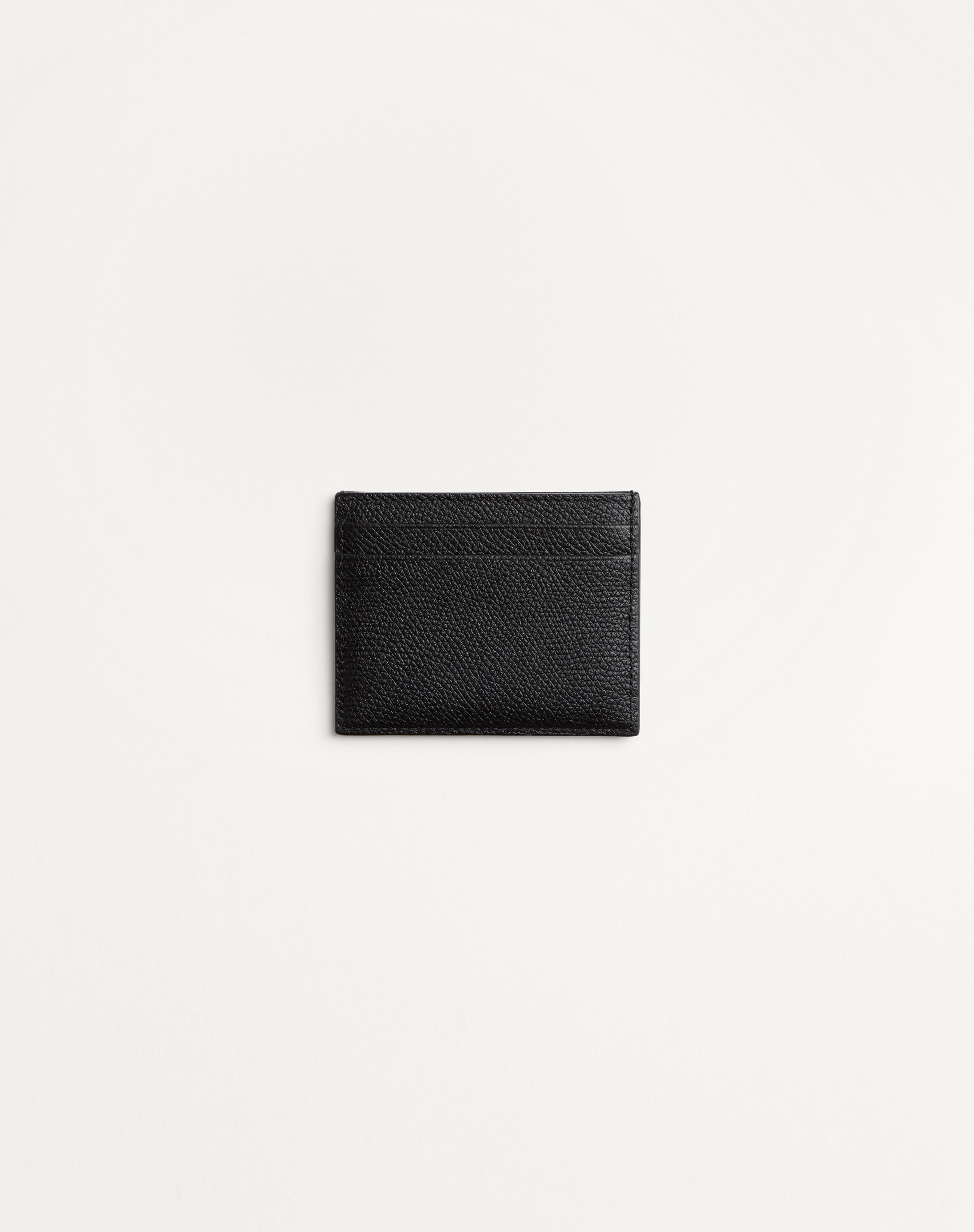 VLOGO SIGNATURE GRAINY CALFSKIN CARD HOLDER - 3
