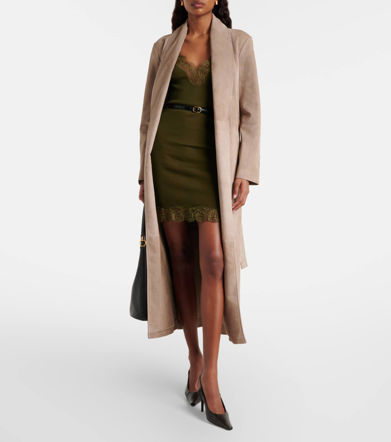 NOUR HAMMOUR Gallery suede coat outlook