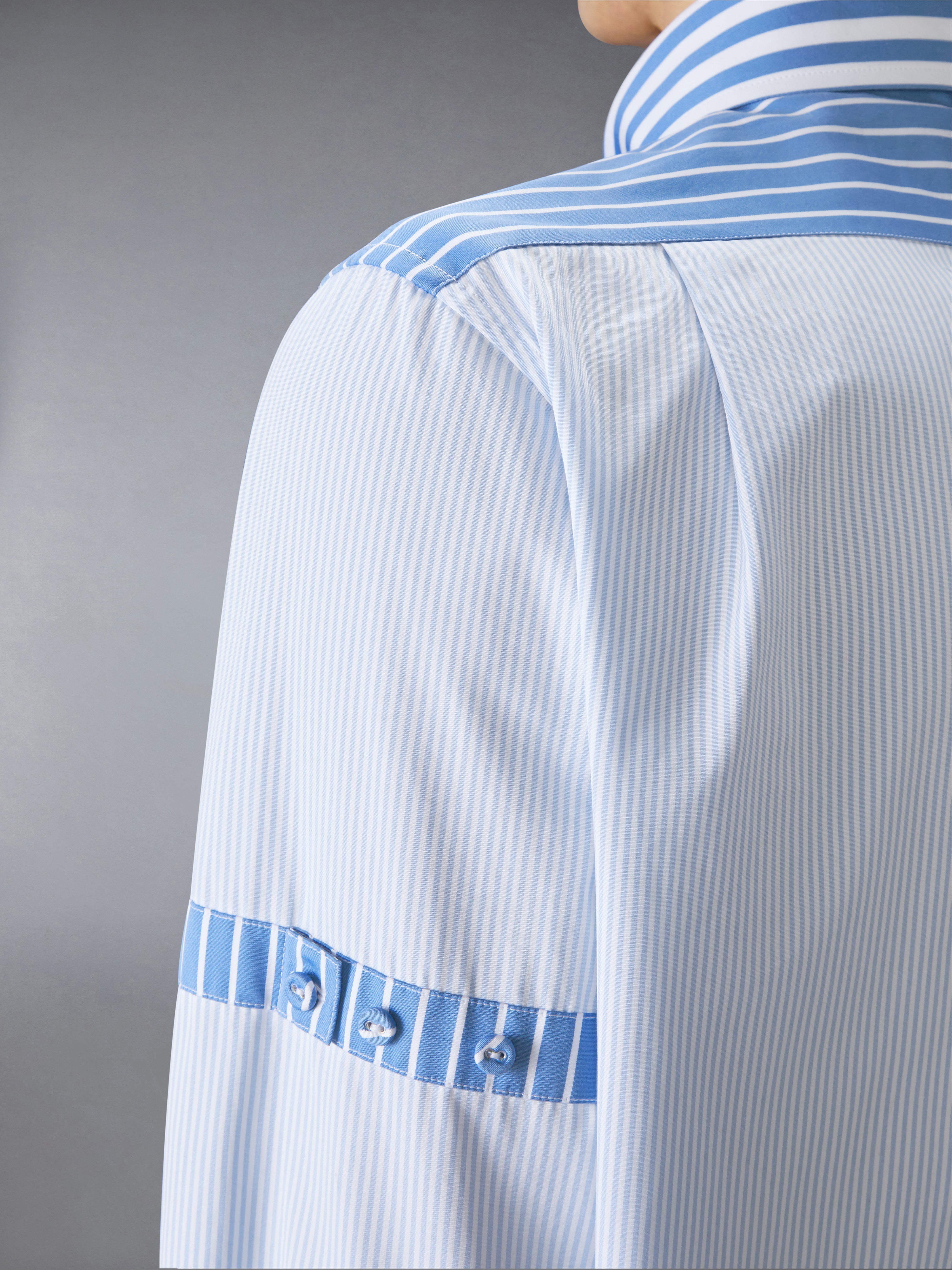 FUNMIX ARMBAND PINSTRIPE POPLIN STRAIGHT FIT SHIRT - 5
