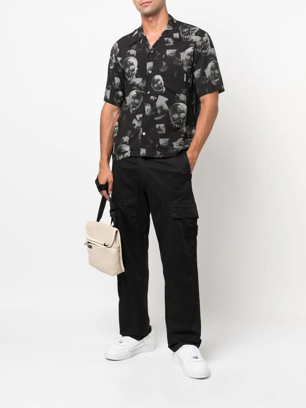 skull-print short-sleeved shirt - 2