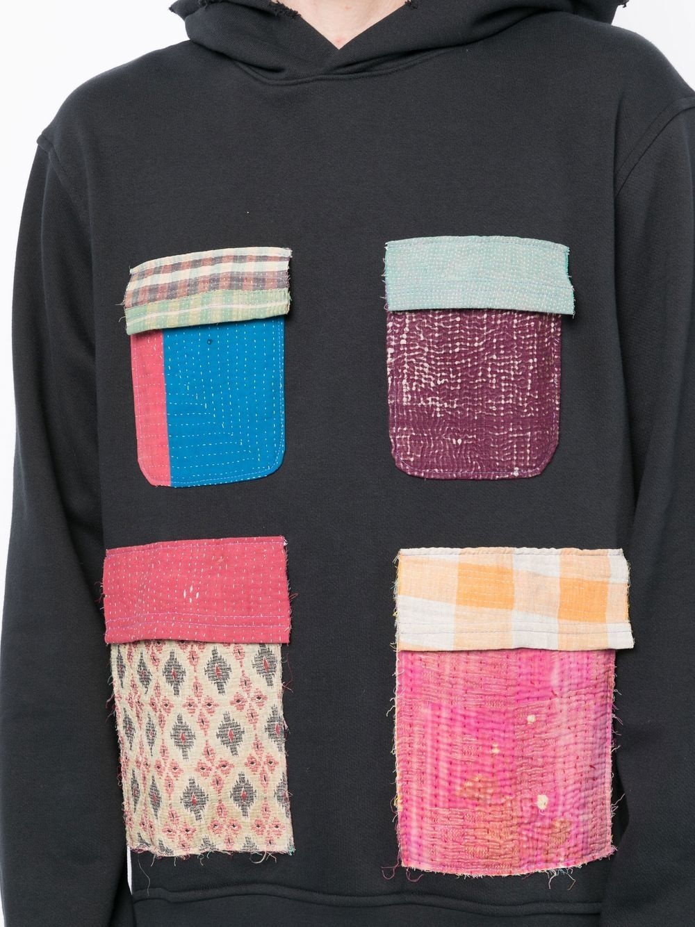 patchwork cotton hoodie - 5