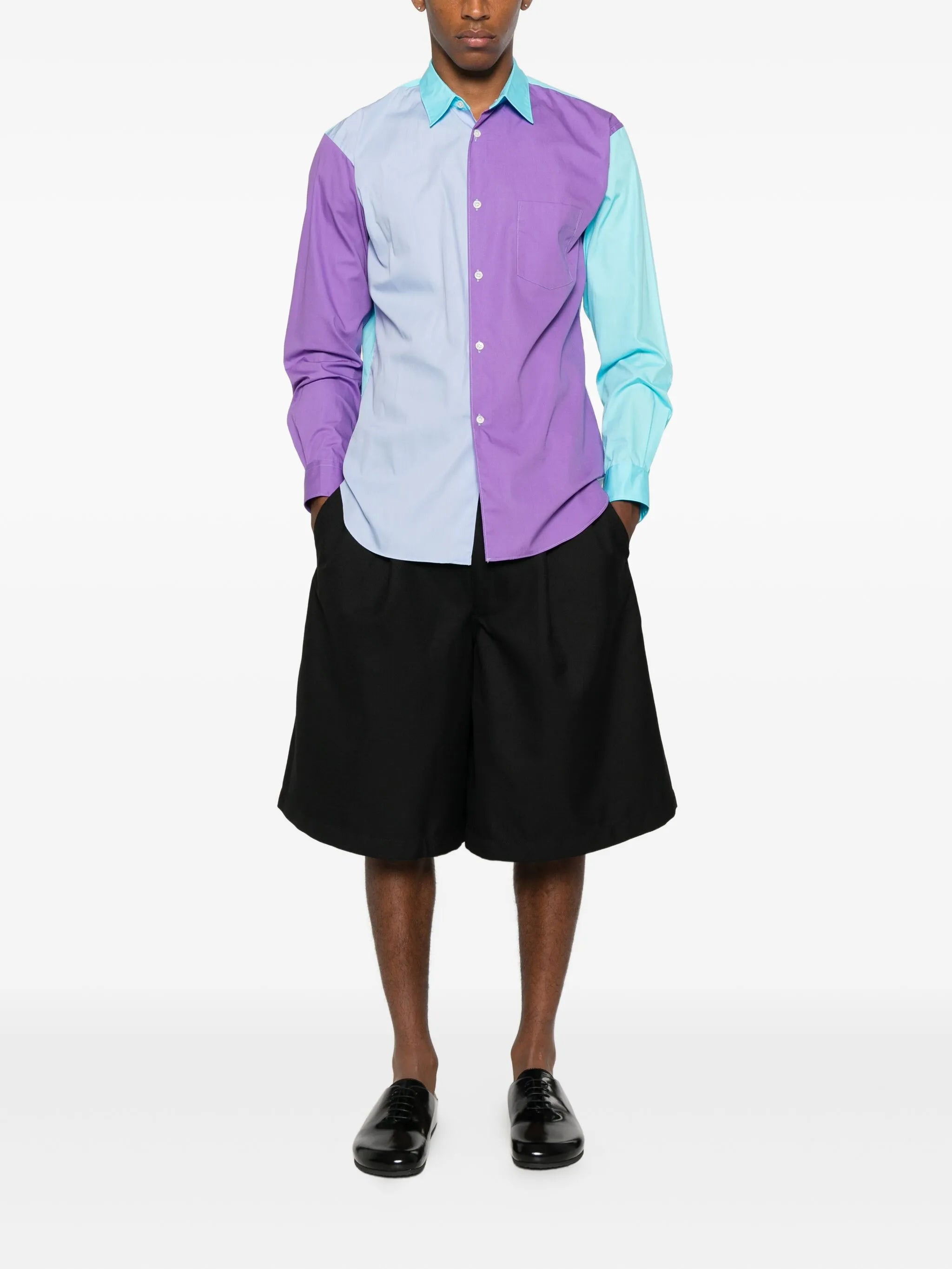 pleated gabardine shorts - 2