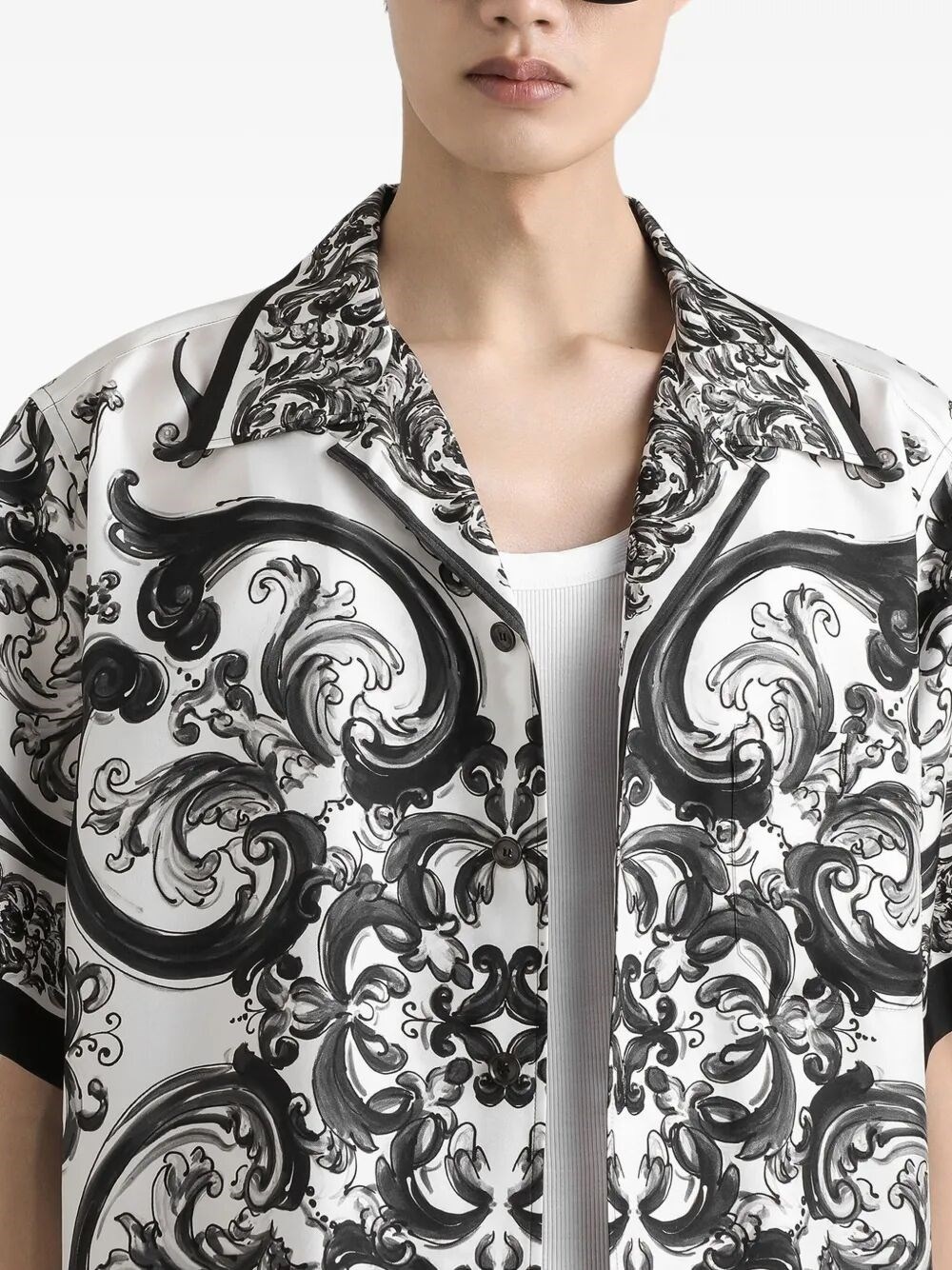 Silk Twill Hawaiian Shirt With Majolica Print - 4