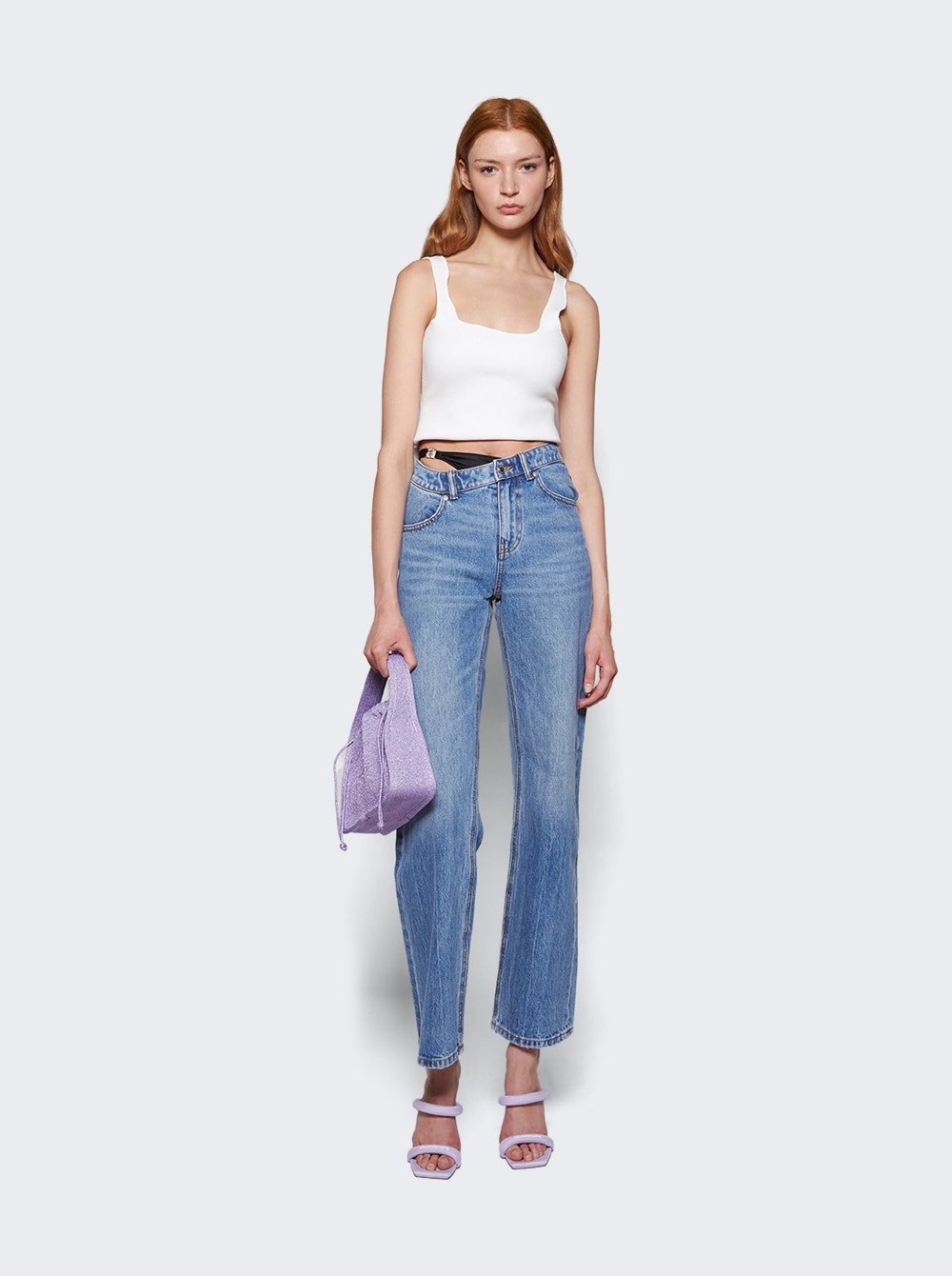 Alexander Wang ASYMMETRICAL BIKINI LAYER JEAN IN DENIM