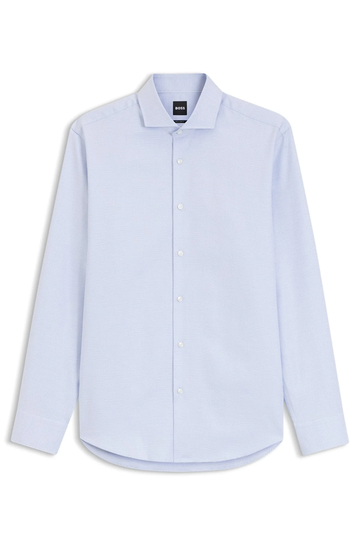 REGULAR-FIT DRESS SHIRT IN STRUCTURED COTTON - 1
