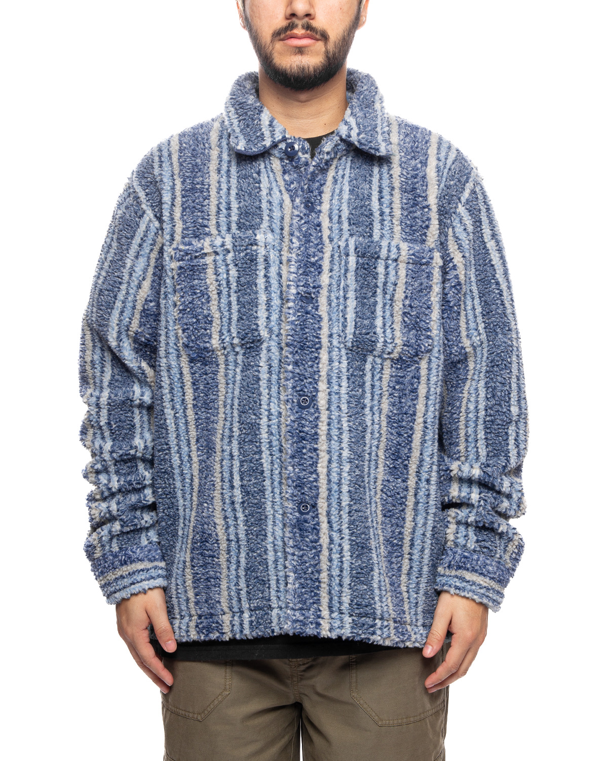 Stripe Sherpa Shirt - 5