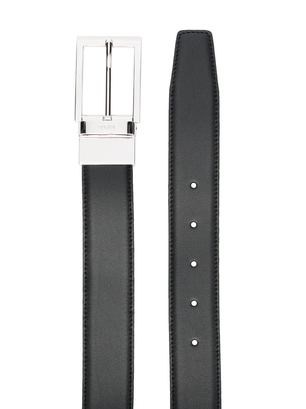 buckle-fastening leather belt - 2