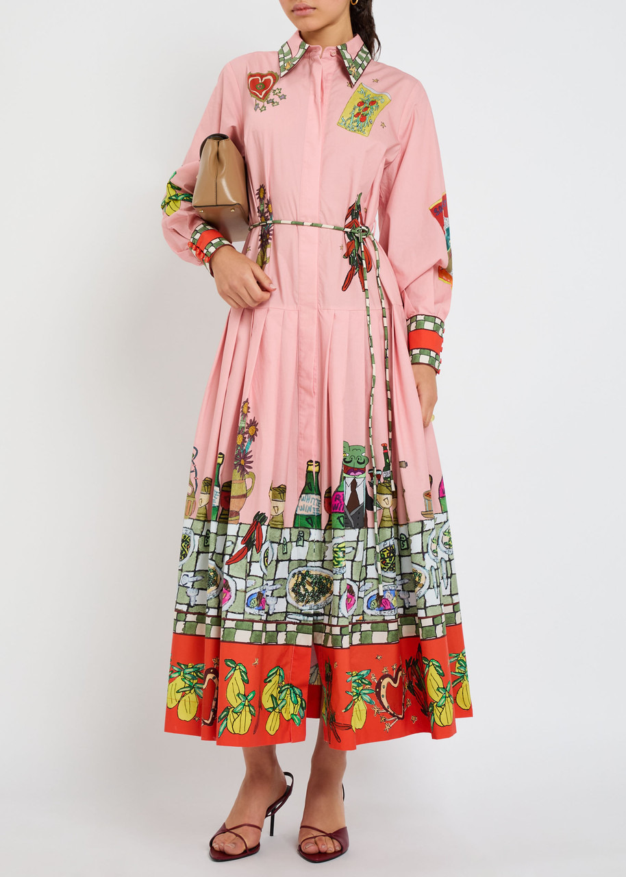 Alemais Contessa Printed Cotton Midi Shirt Dress - 4