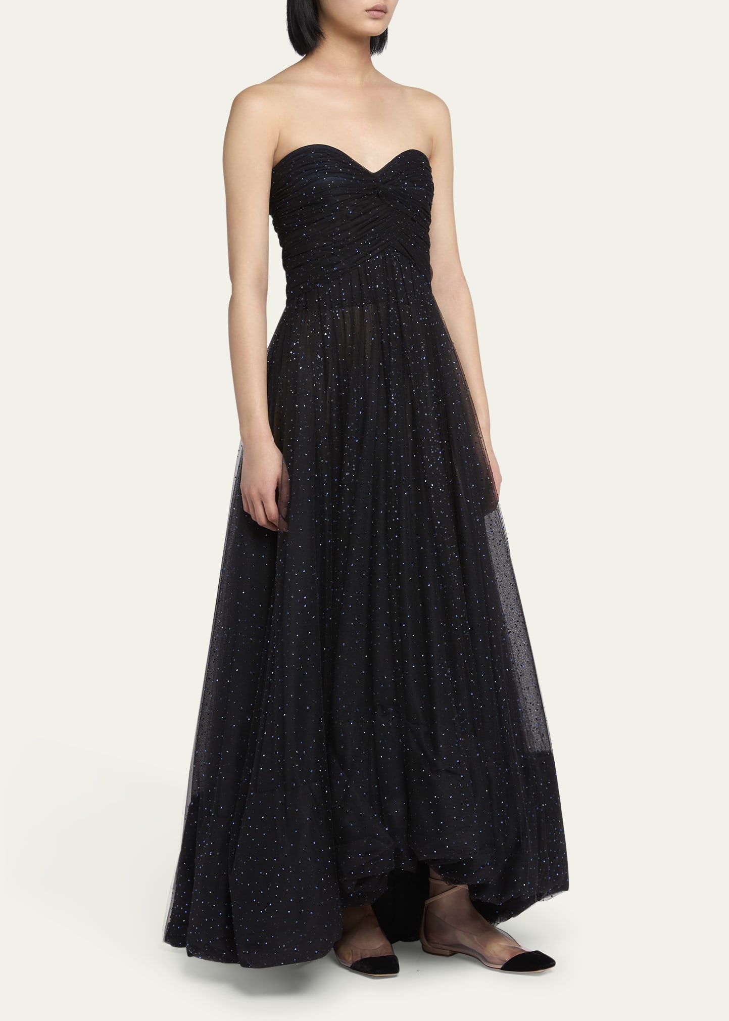 Strapless Embellished Tulle Gown - 4