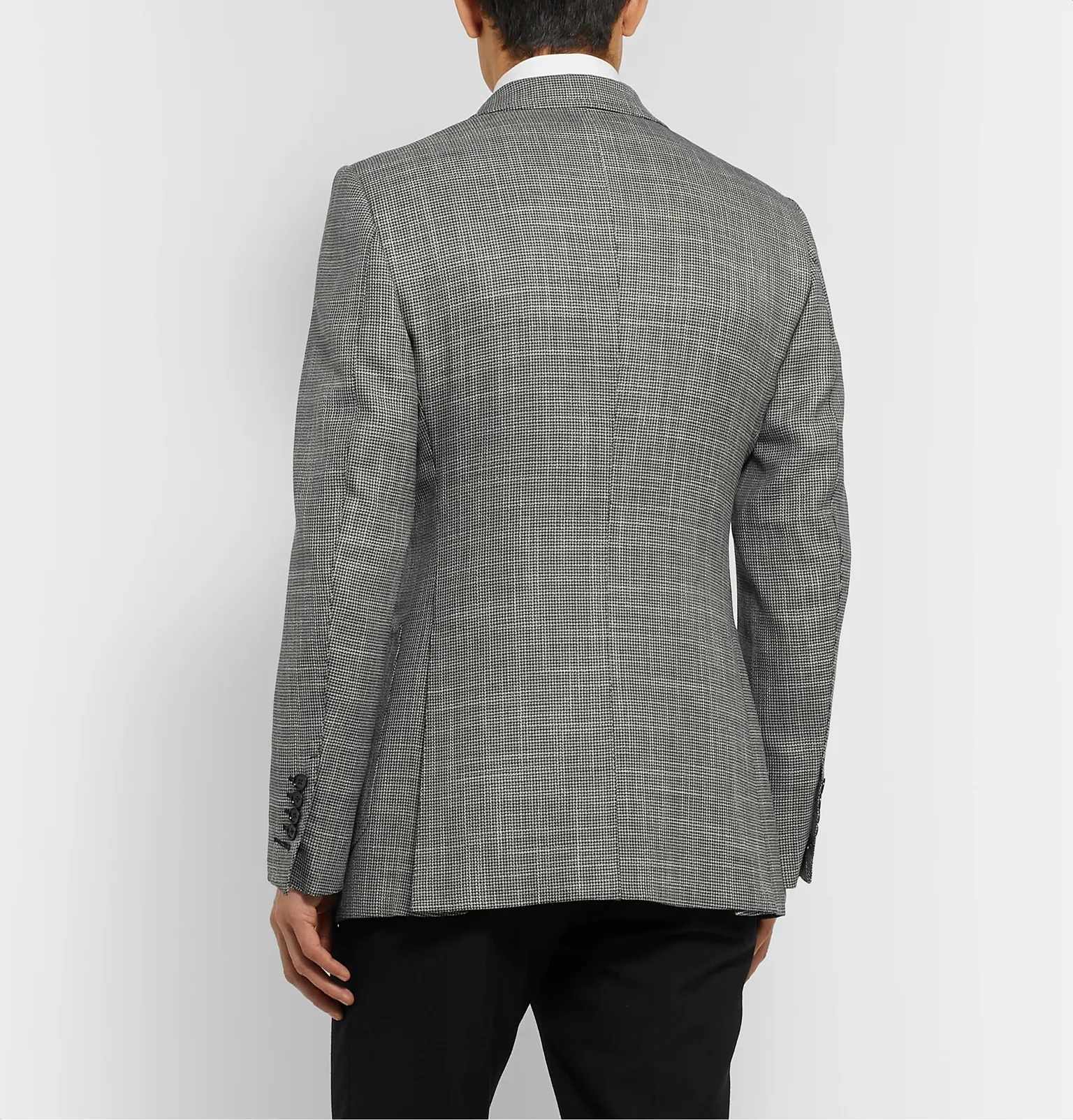 O'Connor Slim-Fit Houndstooth Wool, Mohair and Silk-Blend Blazer - 5