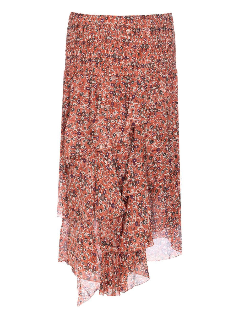 patterned ruffled midi skirt - 2
